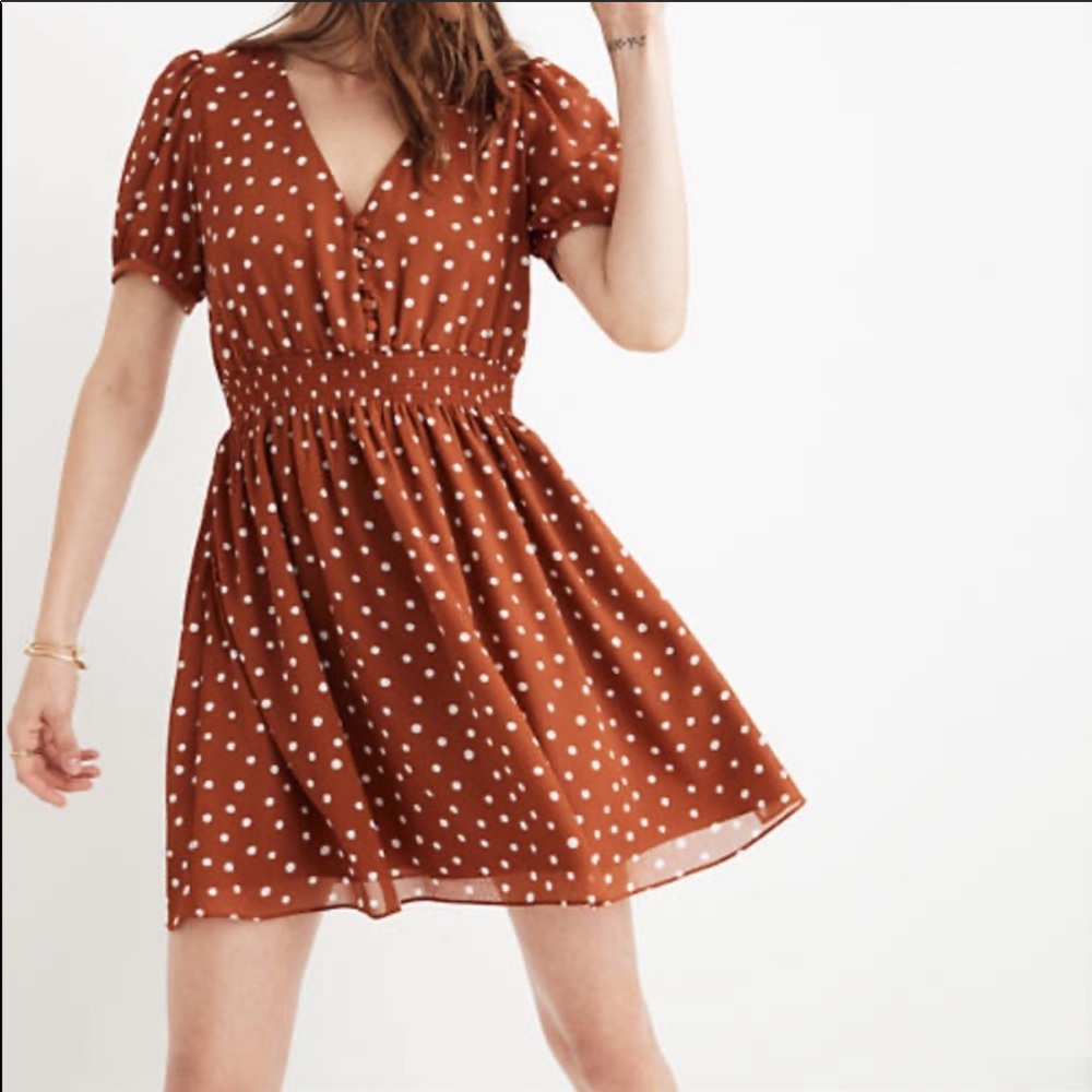 Madewell Smocked Waist Polka Dot Dress